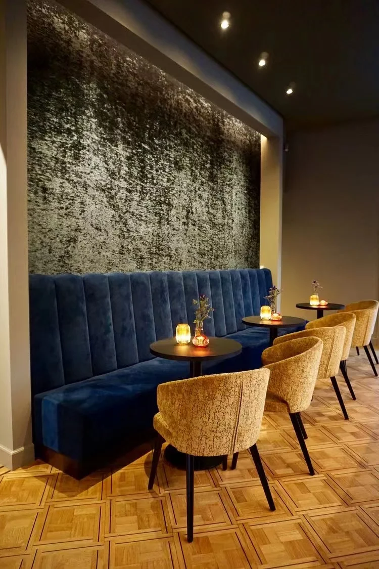 Wholesale Restaurant Furniture 3 seat Fast Food Cafe Hotel Leather Wood Restaurant Booth Seating Sofa