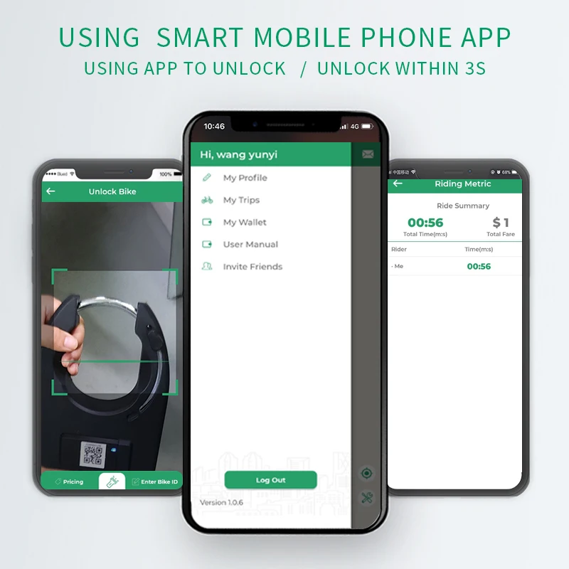 Sharing Remote Control Bike Lock Tracking GPRS GSM Smart wireless Horseshoe Bicycle Lock