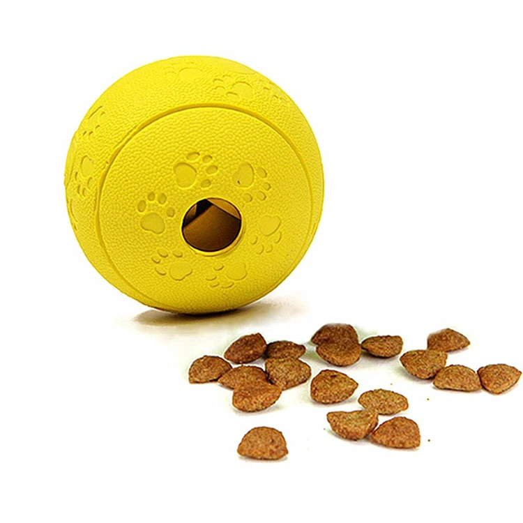 Pet smart toy Rubber Snack feed food pet snack dog ball