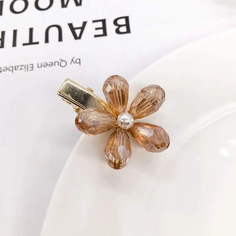 Lovely Rhinestone Flower Simulate Pearl Hair Clips Hairpins Bling  Hair Jewelry Barrettes For Kids/Women Gifts