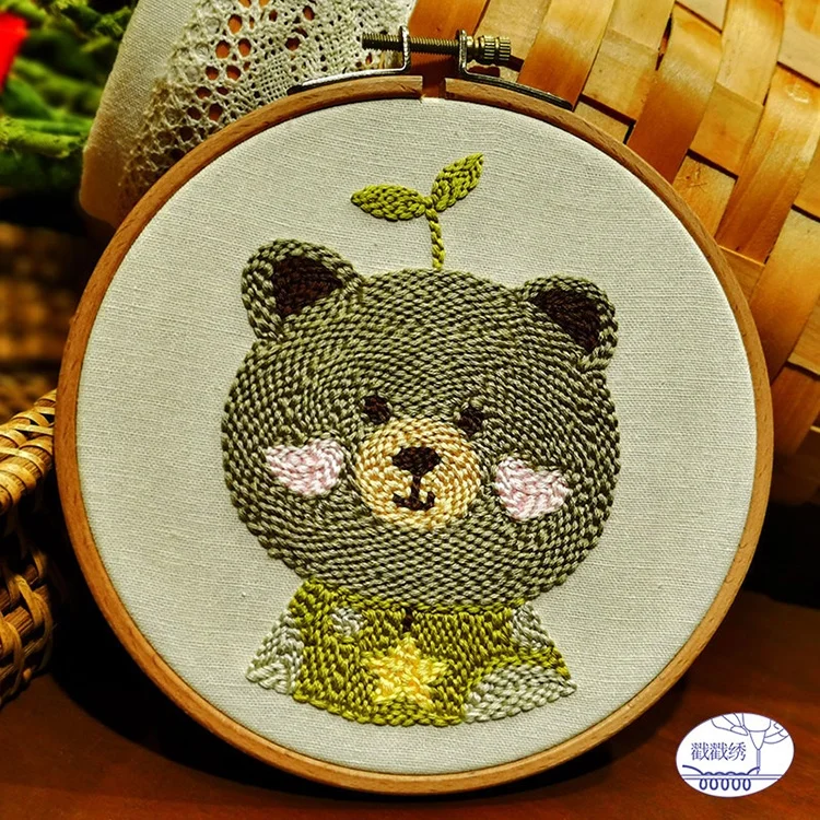 2021 Bears Russian Poke Cross Stitch Embroidery Kit with Yarn Handmade Embroidery kit  for Beginners