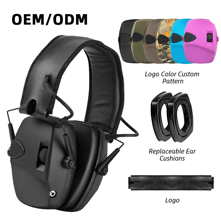 OEM Customized Built-in Microphone Electronic Shooting Hearing Protection Tactical Headphones Earmuff
