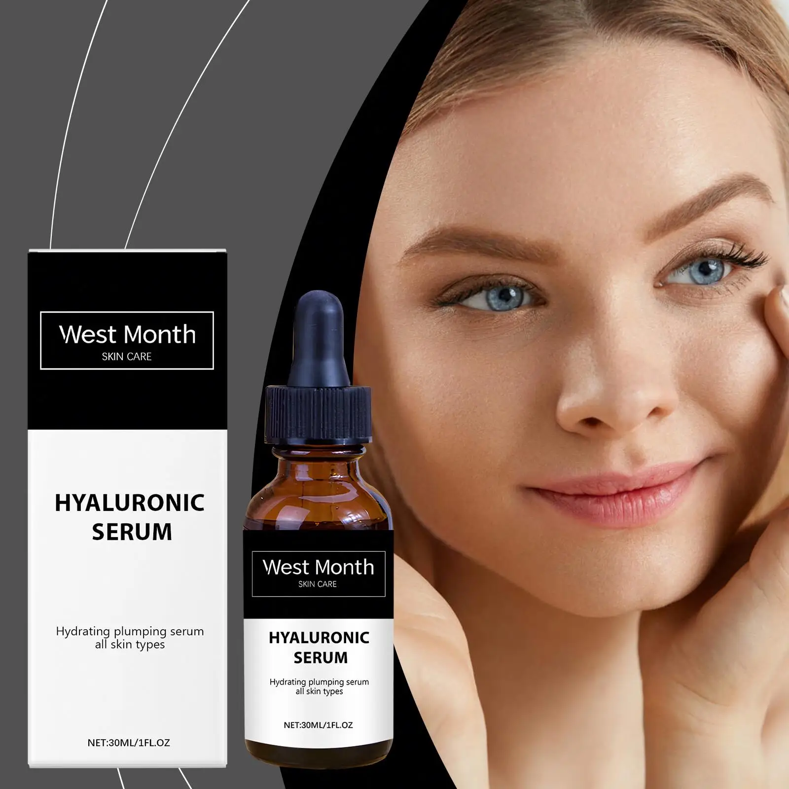 West Month Hyaluronic Acid Wrinkle Essence To Fade Fine Lines Deep Moisturizing Long-Term Moisturizing To Improve Skin Tone