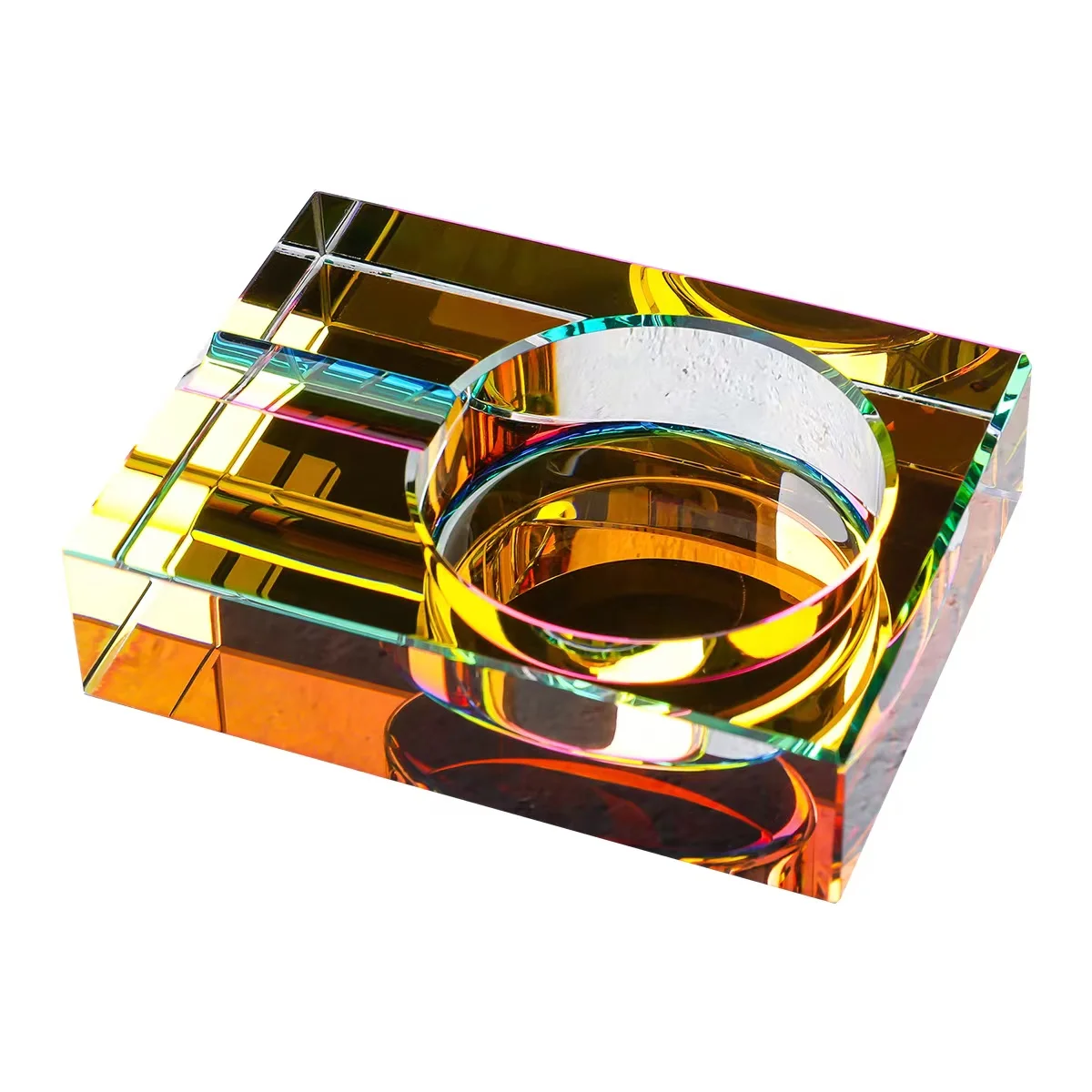 Personality Custom Logo High Quality K9 Crystal Ashtray, Creative Advertising Promotional Glass Cigar Ashtray For Home Office