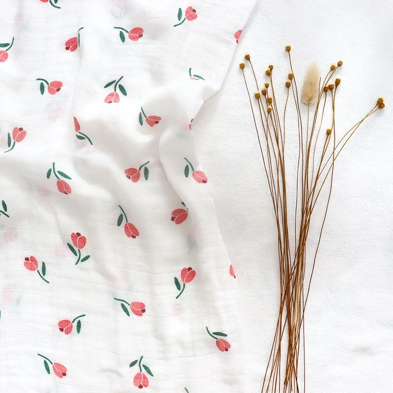 Wholesale Organic Cotton Fabric Baby muslin anti-jumping swaddling clothes 2 layers bamboo swaddle blanket Support customization