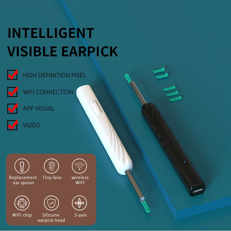 Smart Visual Ear Cleaner Otoscope Type C Charging Endoscope Wax Removal Tool Earpick with Camera visual ear spoon