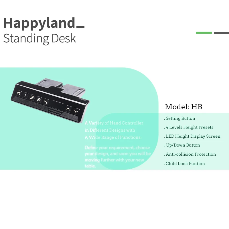 HK Hand Switch Control Of Electric Height Adjustable Table Adjustable Height Hand Controller For Sit Stand Standing Desk Frame