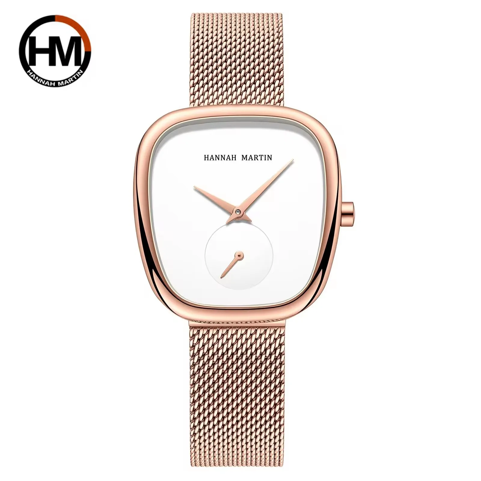 Hannah Martin 1251 Women Watch Japan Quartz Movement  Fashion Waterproof Rose Gold Stainless Steel Ladies Bracelet Watch Reloj