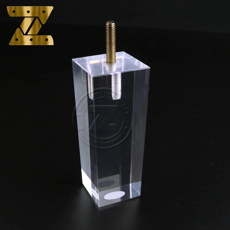 Acrylic Furniture Legs Tapered Clear Glass Furniture Legs Pack of 4 Replacement for Sofa, Bed, Cabinet, Couch,Dresser, DIY Cryst