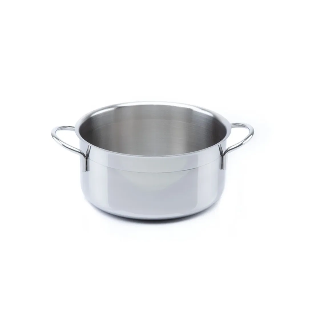 Italian Quality Steel Casserole 20cm Double Ice Cube Top Ergonomic Side-Handles Pan Set Cooking Pasta Onion Milk Stainless Steel