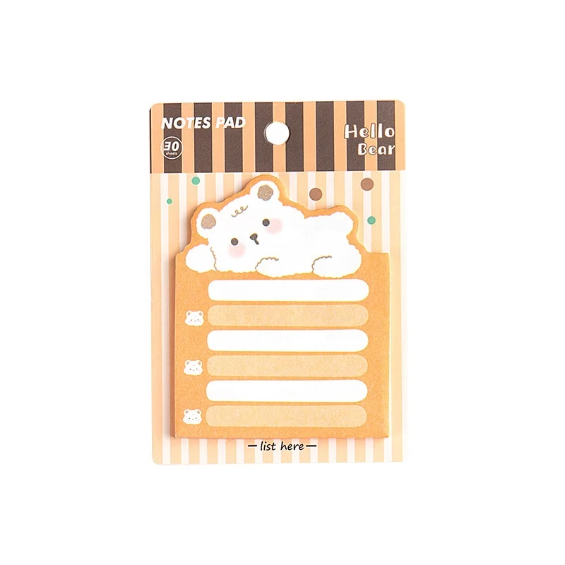 custom die cut self adhesive daily kawaii sticky notes memo pads