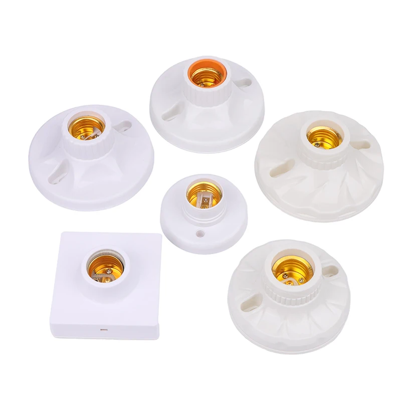Wholesale E27 Plastic Ceramics Lamp Holder Edison Bulb Holder Screw Lamp Socket Led Lighting Accessories B22 Lamp Holder