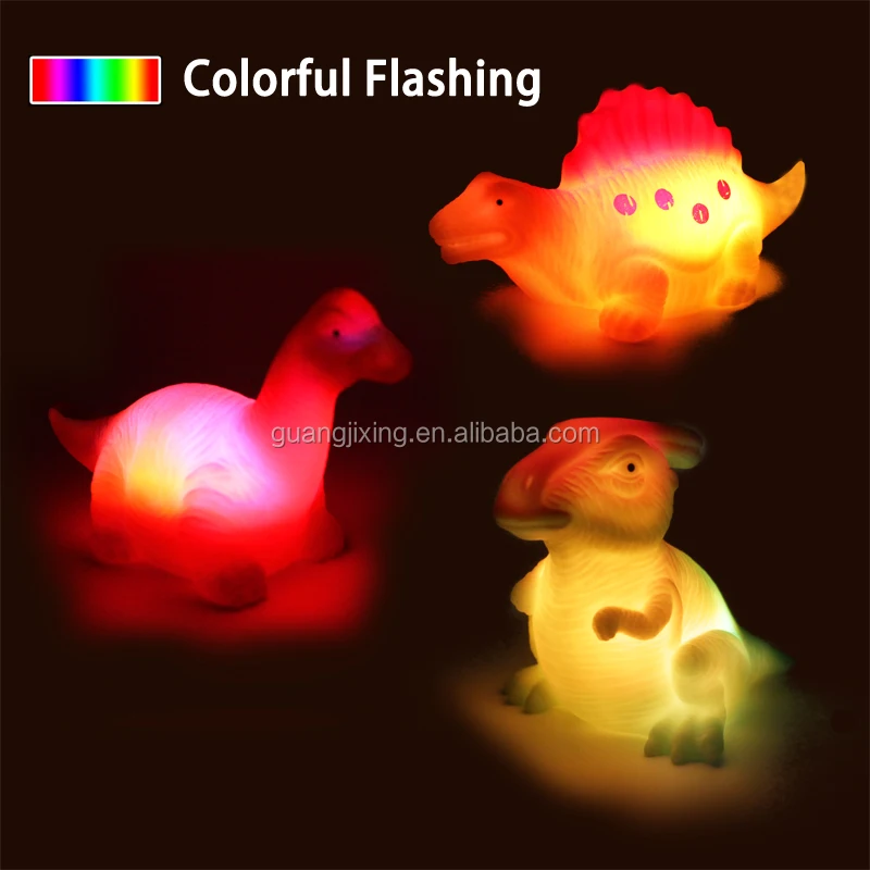 Hot Sale Plastic PVC Light Up Floating safety Baby Shower Dinosaur toys set bath toy