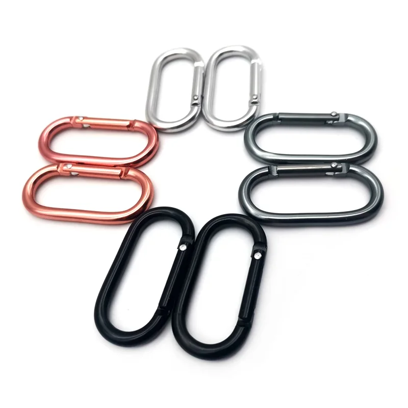 Custom bulk oval spring snap hook climbing carabiner clip and hook aluminum o-hook