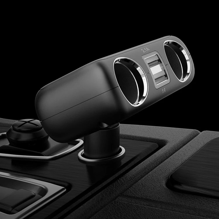 Manufactory Wholesale 12v/24v Car Cigarette Lighter Socket Splitter Charger Power Adapter USB Port with LED Light