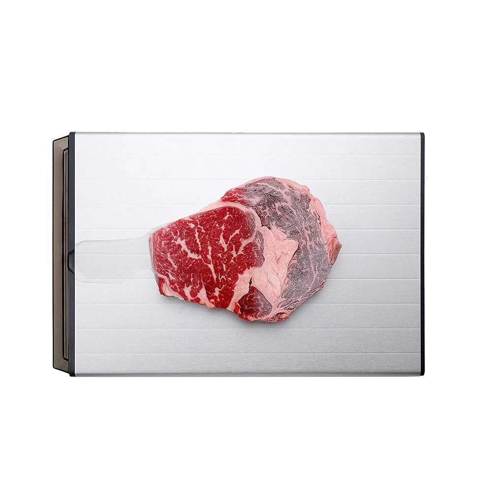 Fast Defrost Tray, Premium HDF Aeronautical Aluminum Alloy Thawing Plate, Thaw Frozen Meat or Food Quickly and Safely