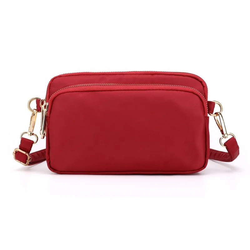 Factory Price Classy Mini Bags Lightweight Nylon Ladies Clutch Bags Evening Party Ladies Red Sling Bags