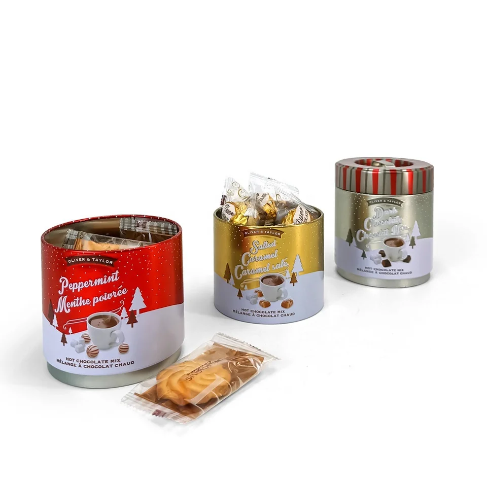 Small Mini 3 Layers Tea Canister Can Round Tin Box Mushroom Coffee Storage Powder Dog Pet Food Tin Cans For Food Packaging