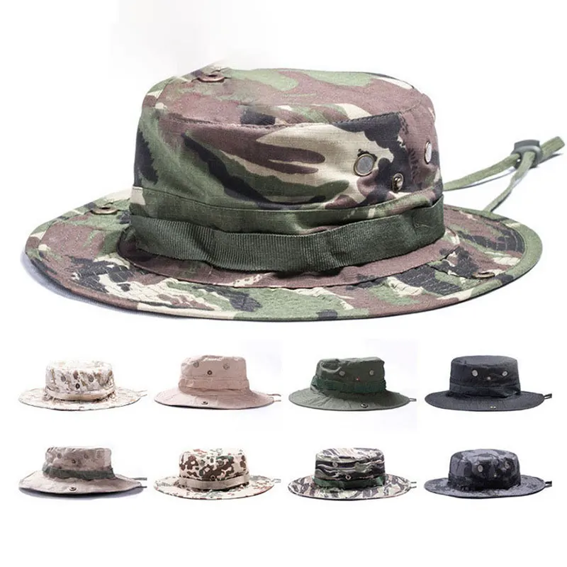 
Multicam Tactical Airsoft Sniper Camouflage Bucket Boonie Hats Nepalese Cap SWAT Army Panama Military Accessories Summer Men 