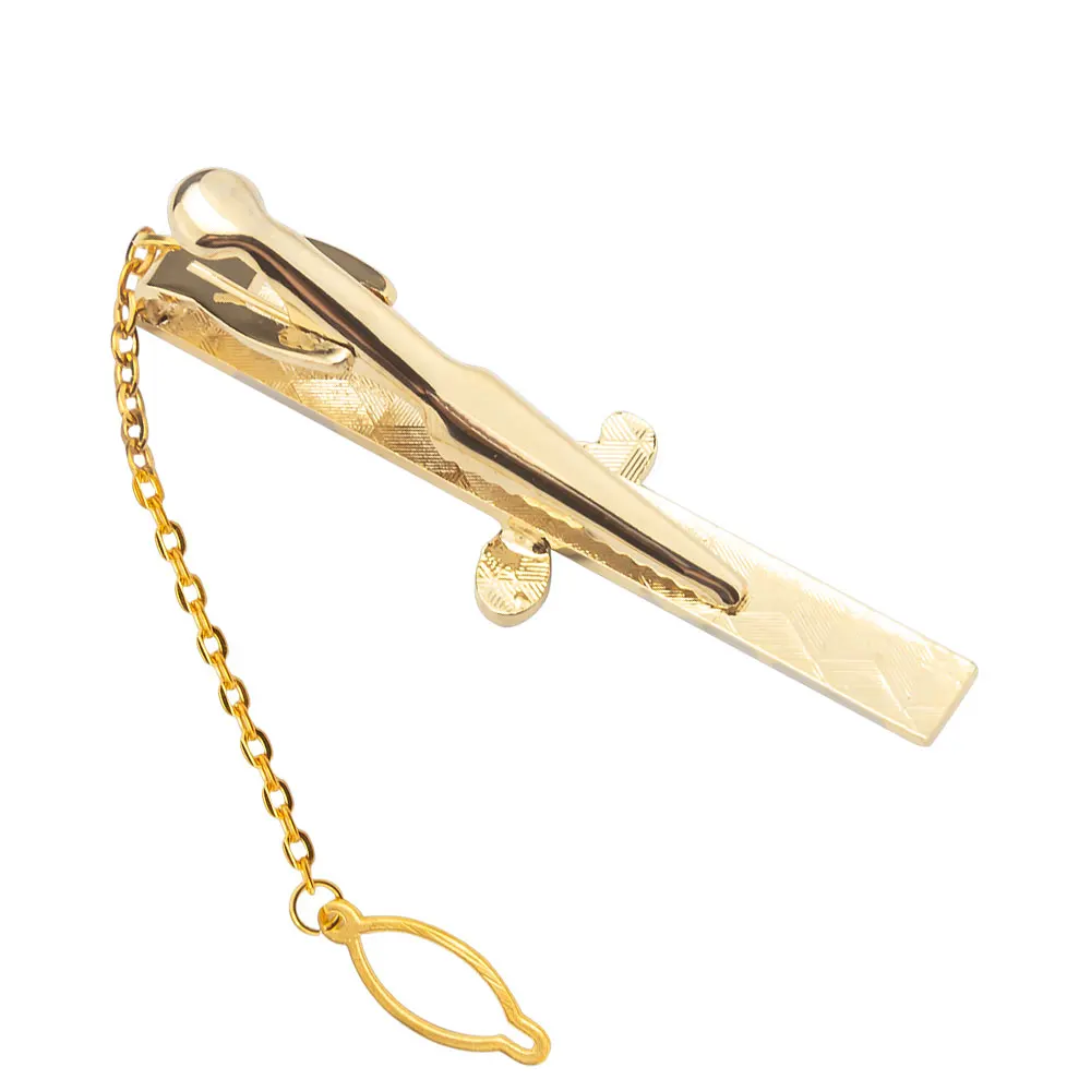 Ready to  ship Mens Accessories Classic design Business Gold musical tie clip on neck tie