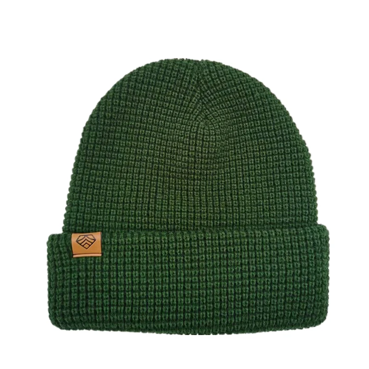 2021 Wholesale China Factory Men Warm Hats Winter Hat Knitting waffle Men Beanie Hat