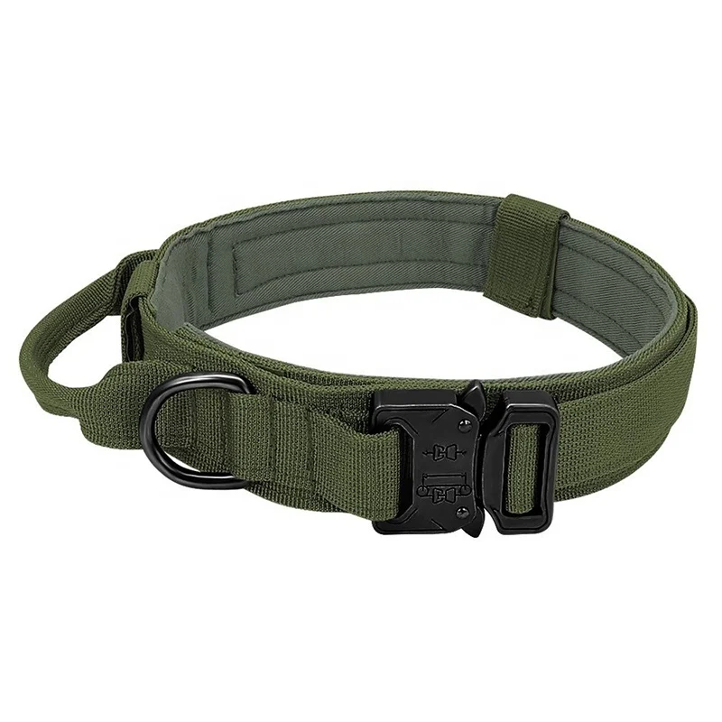 Durable Tactical Metal Buckle Dog Collar Leash Set Adjustable Pet Collar Leash Medium Large Dog Leash Dog Supplies