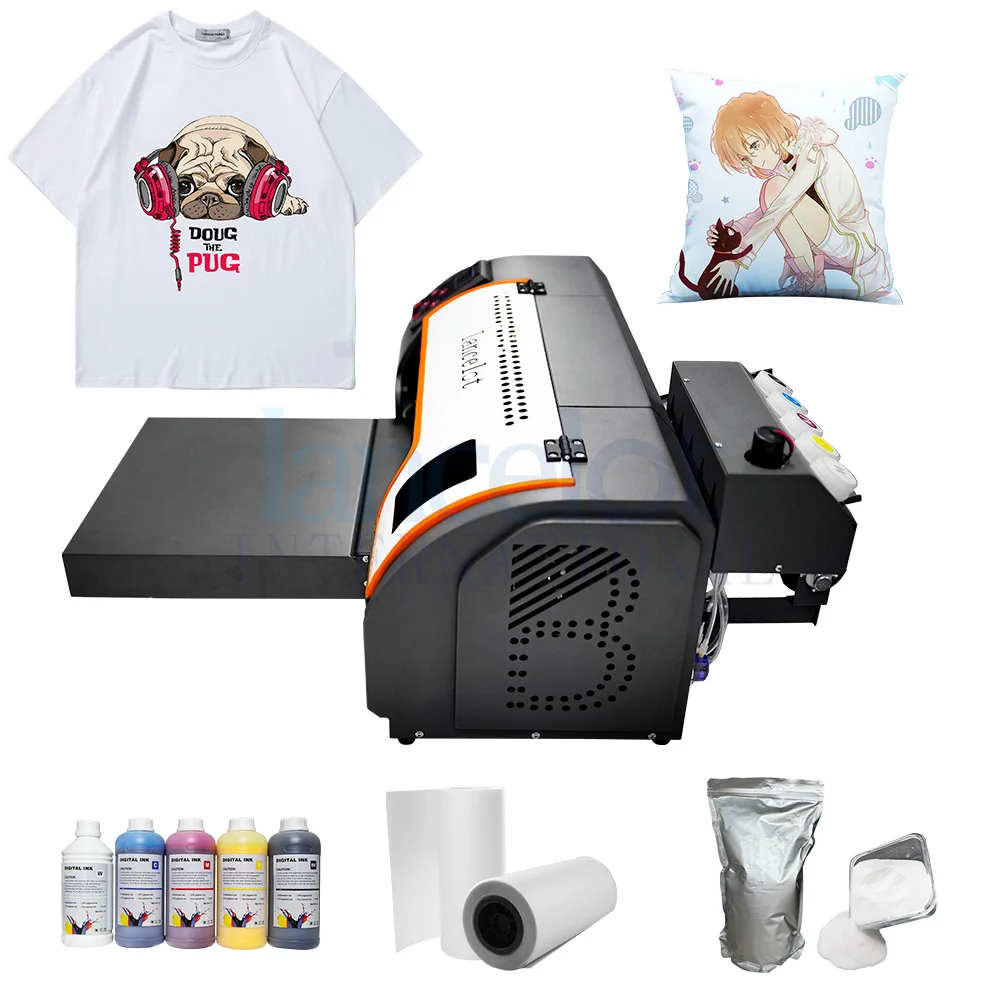 New Upgrade Desktop dtf printer Inkjet printer with automatic cutting funtion a3 a4 XP600 Pet Film 13 Inch transfer printing