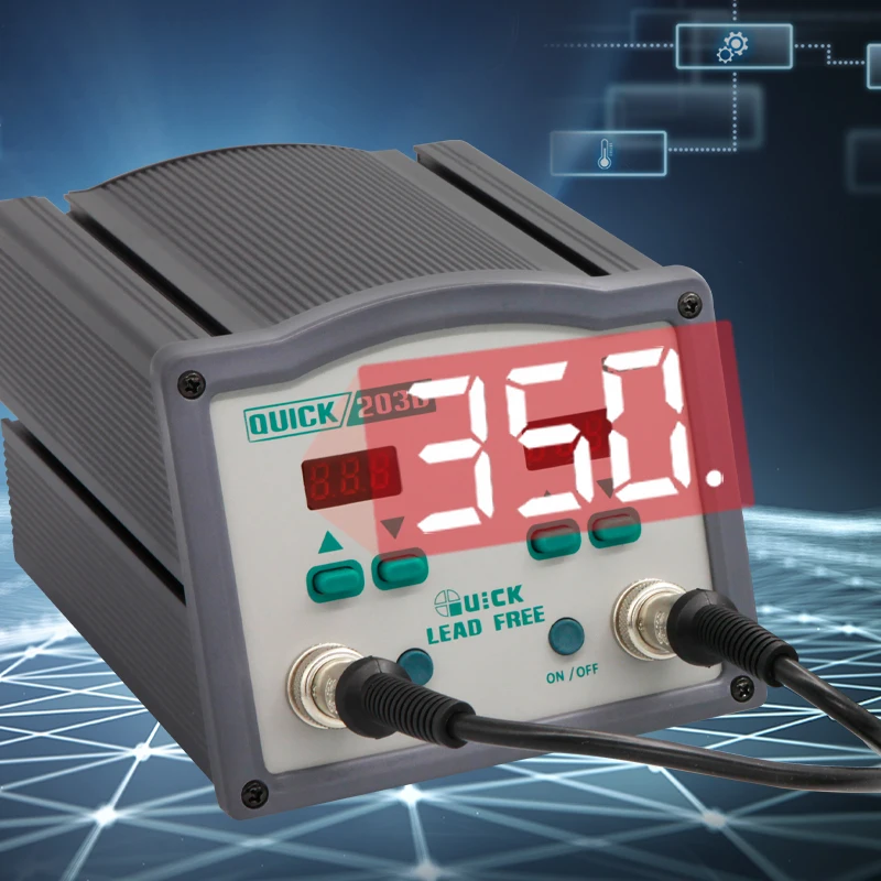 Wholesale soldering station dual 90W 203D with 2 soldering iron stable soldering iron station kit