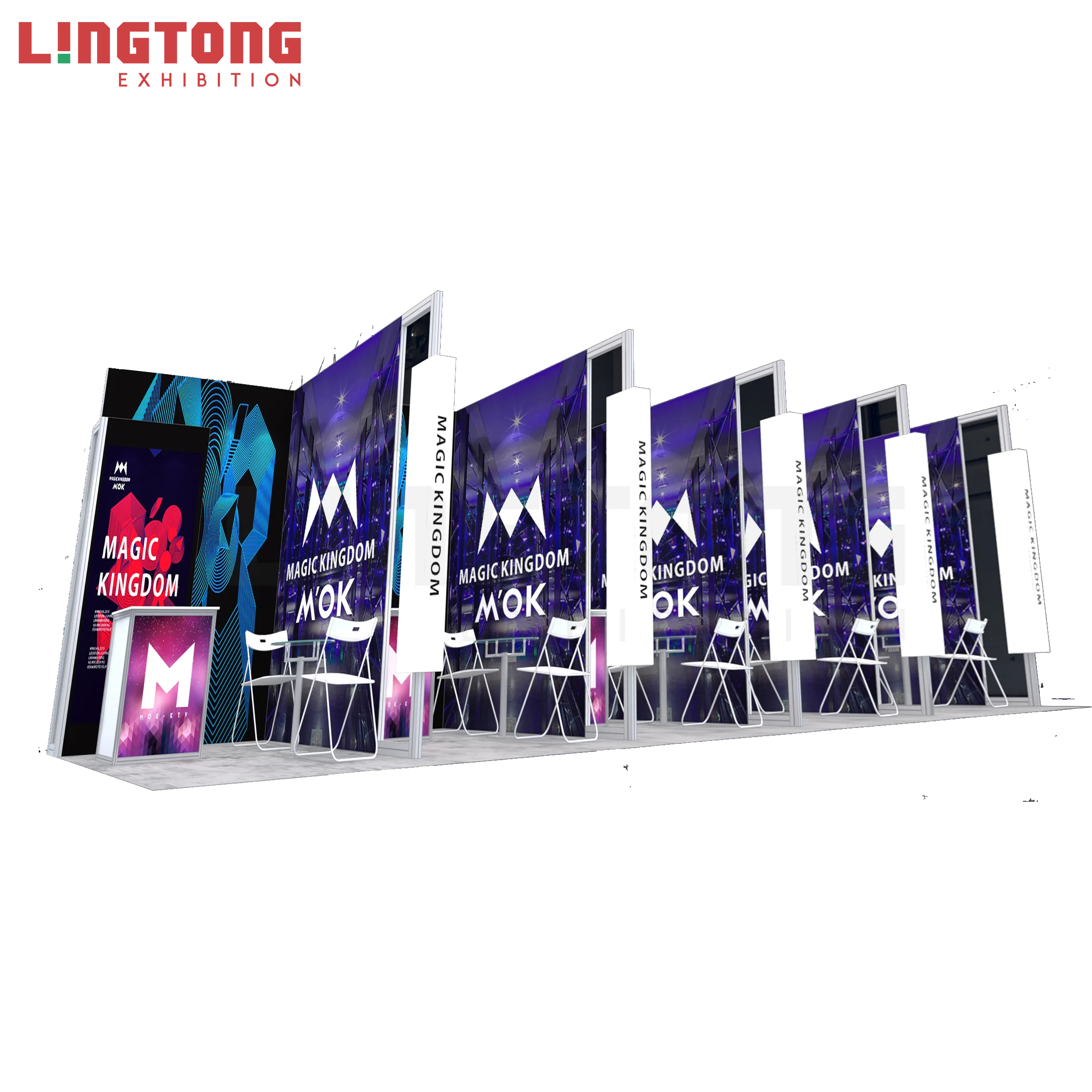 Lingtong Fashion New design customized aluminum extrusion fabric booth stand for trade show and Expo