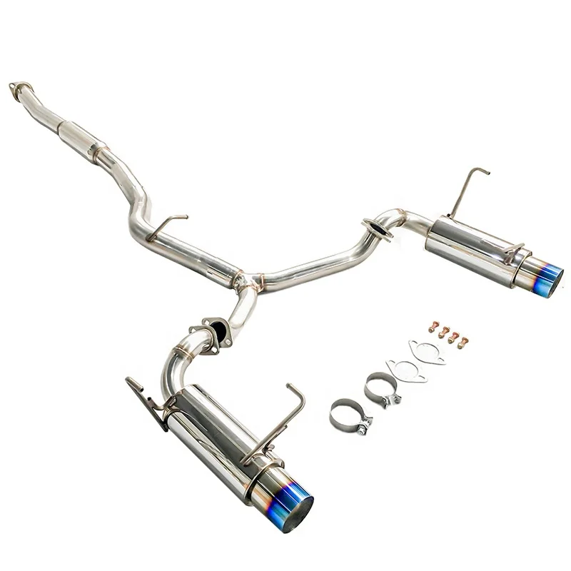 Catback Exhaust For 2008-2014 Subaru Impreza WRX STI Stainless Steel System Quad Burnt Tip