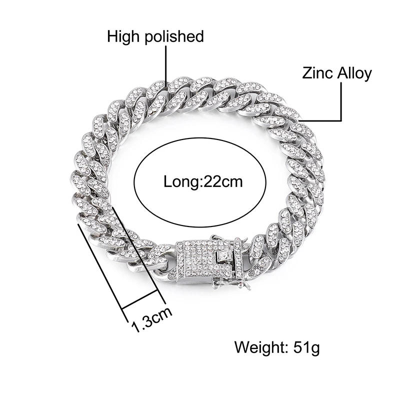 New Arrival 13mm Miami Cuban Link Bracelets For Men Fashion