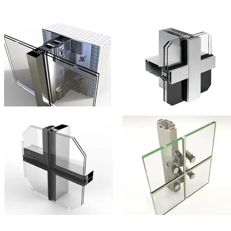 Glass building exterior curtain wall window price unitized system aluminum glass curtain wall