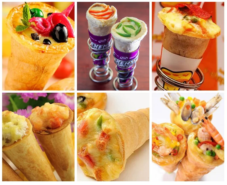 Electric pizza cone maker machine Rotary Pizza Cone Oven Pizza Cone Warmer Showcase With Production Line
