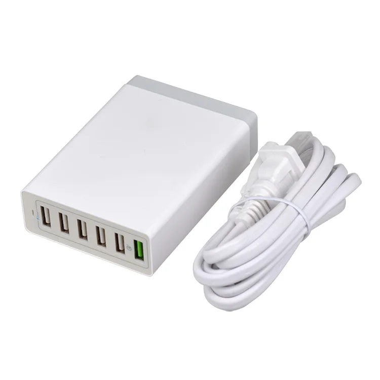 50W 5V 10A 6-Ports USB2.0 desk-top mobile phone tablet USB wall charger Multiport usb charger