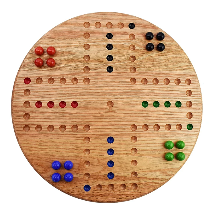 wholesale custom printing wooden board game pieces children round board track game with colored tokens for kids