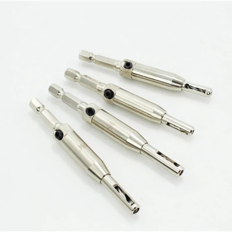 4PCS/lot HSS Self Centering Hinger Drill Bit Center Positioned Carpenter Furniture Maker Bits Woodworking Punch DB03007