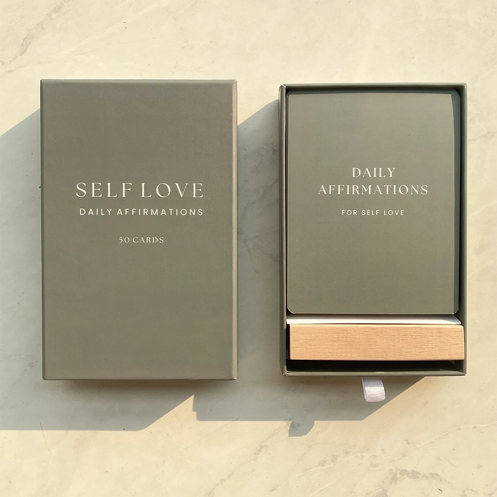 Customized Print Personalized Mental Health Motivational Positive Self Care Love Card Thinking Gratitude Affirmation Card