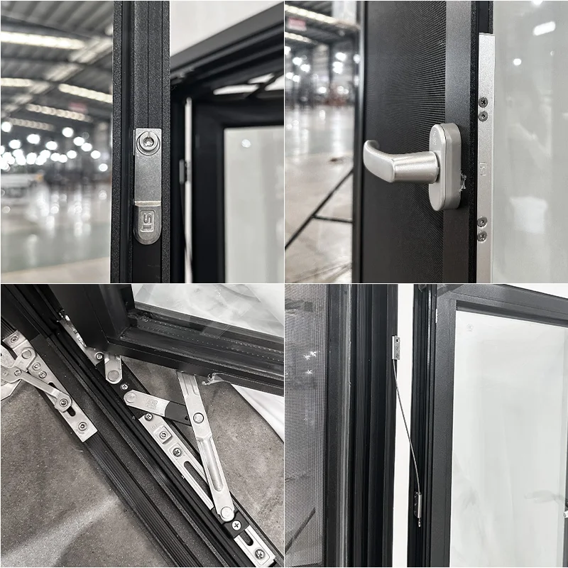 Hihaus custom soundproof double glazed aluminium casement windows in china