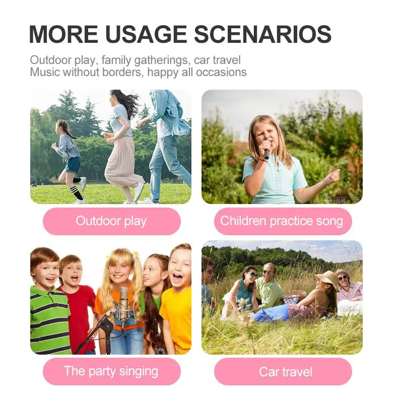 3-in-1 Portable Hand Speaker Wireless Karaoke Microphone for iPhone Android iPad PC