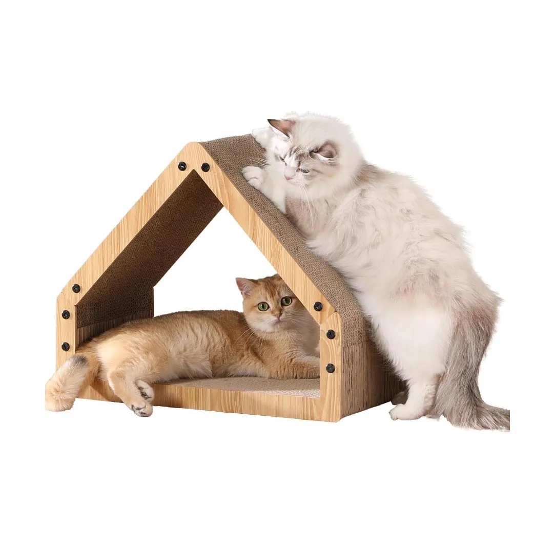 FUKUMARU Cat Scratcher House Cozy Cardboard Design Safe and Secure Kittens Eco-Friendly bed for cats