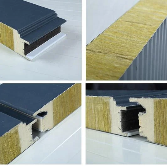 70mm 100mm rock wool glass wool sandwich wall roofing panel thermal insulated fireproof sandwich plates