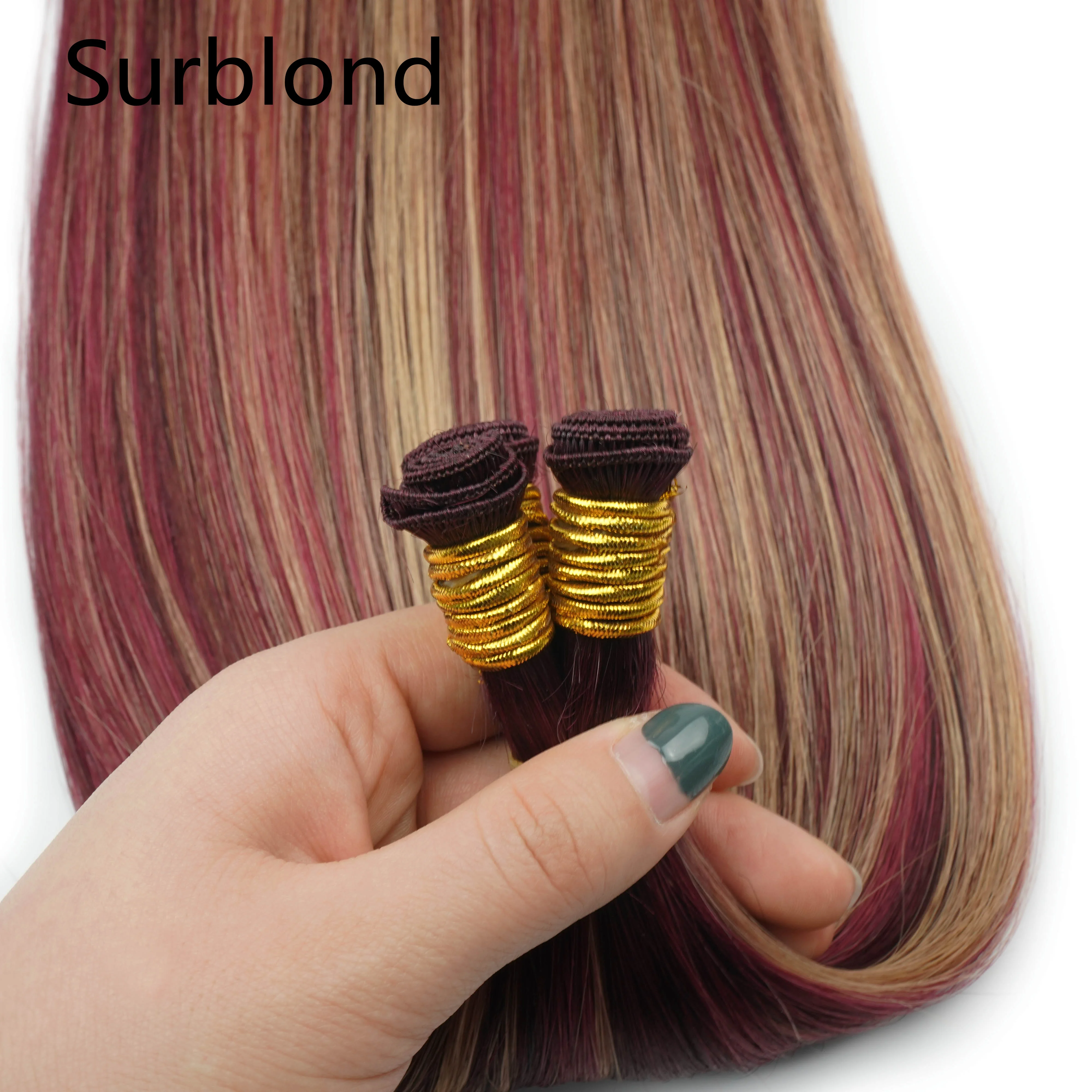 Hot Sell Cuticle Aligned hand tied weft  Brazilian  Hair Bundles  double drawn  100 remy human hair extension