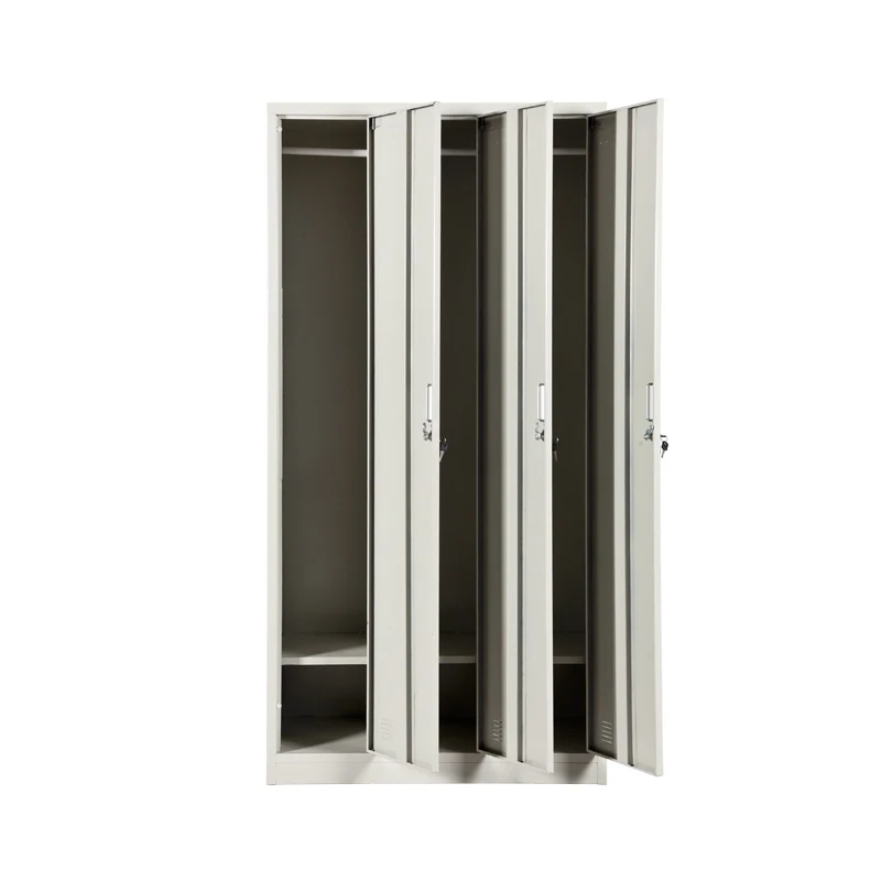 Hot sale steel office locker cabinet cheap 3 doors wardrobe customized metal locker with code lock lockers gym