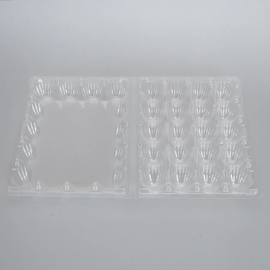 china manufacturer cheap customized plastic pack recyclable egg blister tray 20 holes egg tray