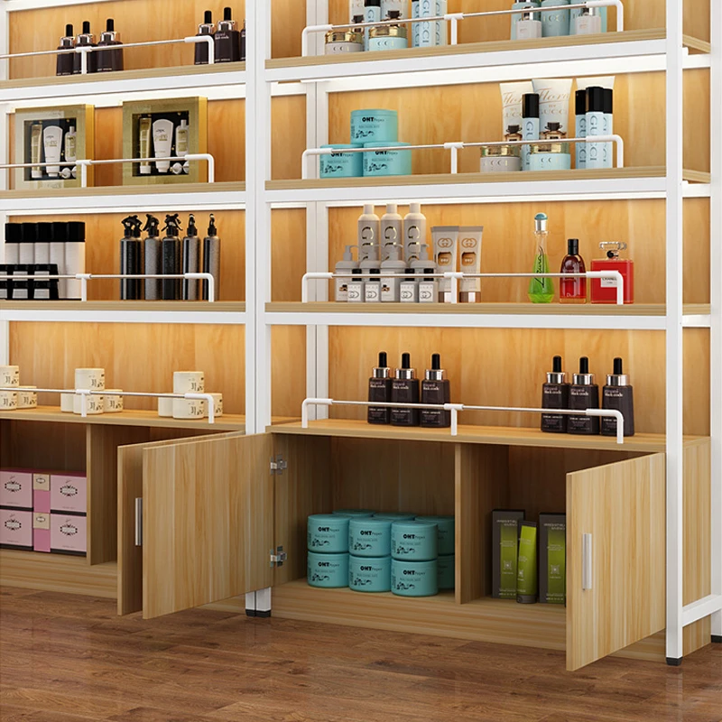 KEWAY Custom Gondola Shelving Wood Display Rack For Retail Store