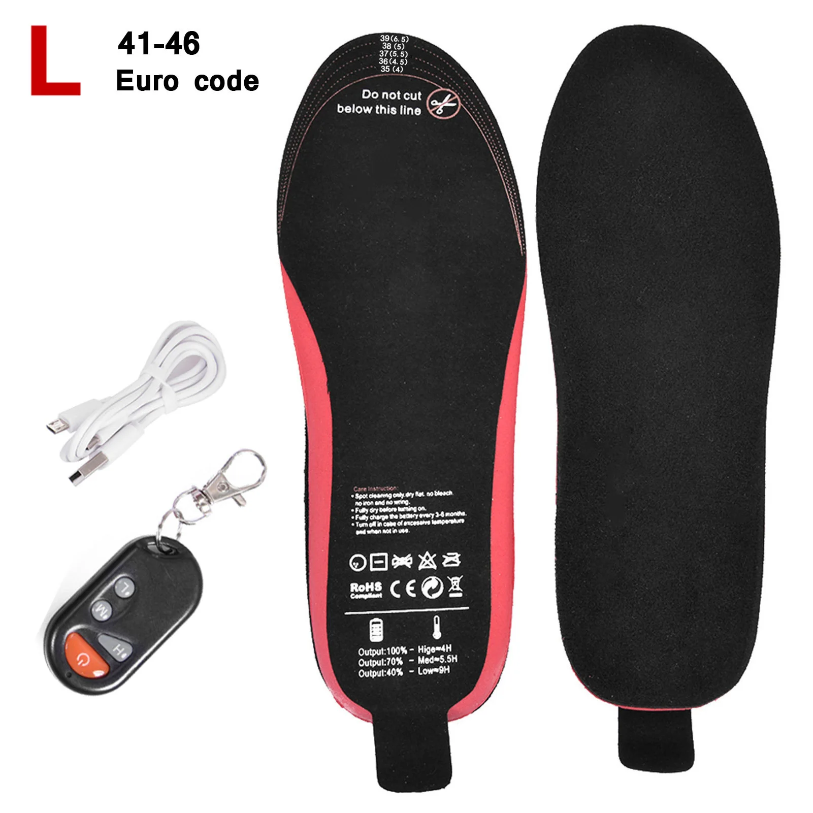 Hot sale Rechargeable Heated Insole with Remote Control Foot Warmer USB heat moldable insoles Feet Warm Washable Warm Thermal