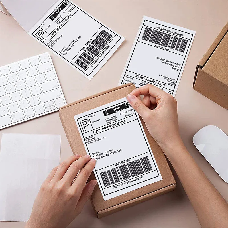 warehouse inventory logistics label sku identification sticker tagging barcode tracking QR code outer packaging label sticker