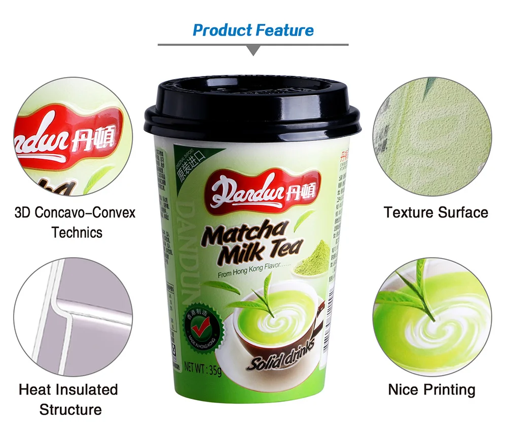 
3D heatproof double wall plastic paper cup for coffee with lid 