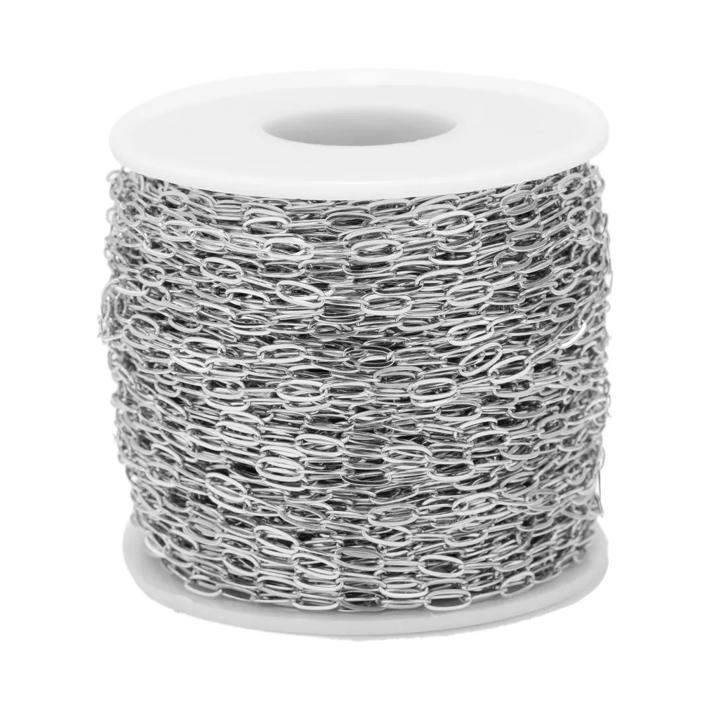 B4076 Non tarnished gold plated silver chain O paper clip chain thin chains for jewelry making