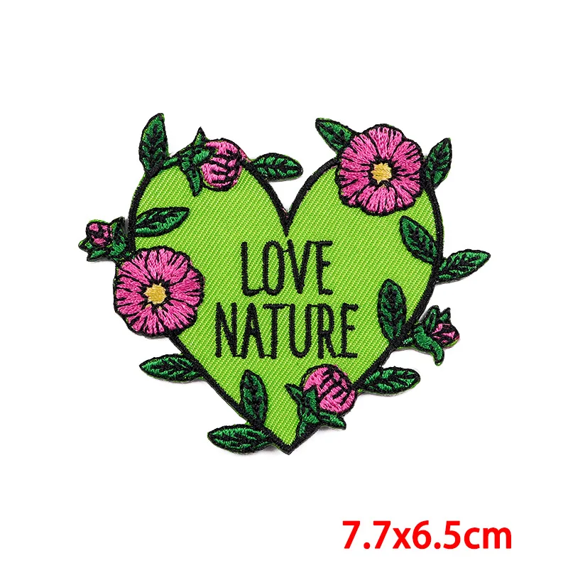 One Piece Colorful Rose Flower Embroidery Patches Embroidered Patch with Custom Words for Bag Garment